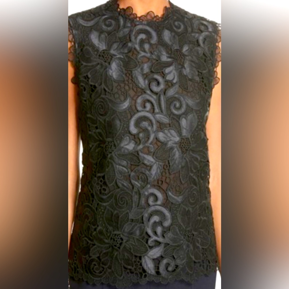 Ted Baker Scalloped Lace Top In
Black, size 1.